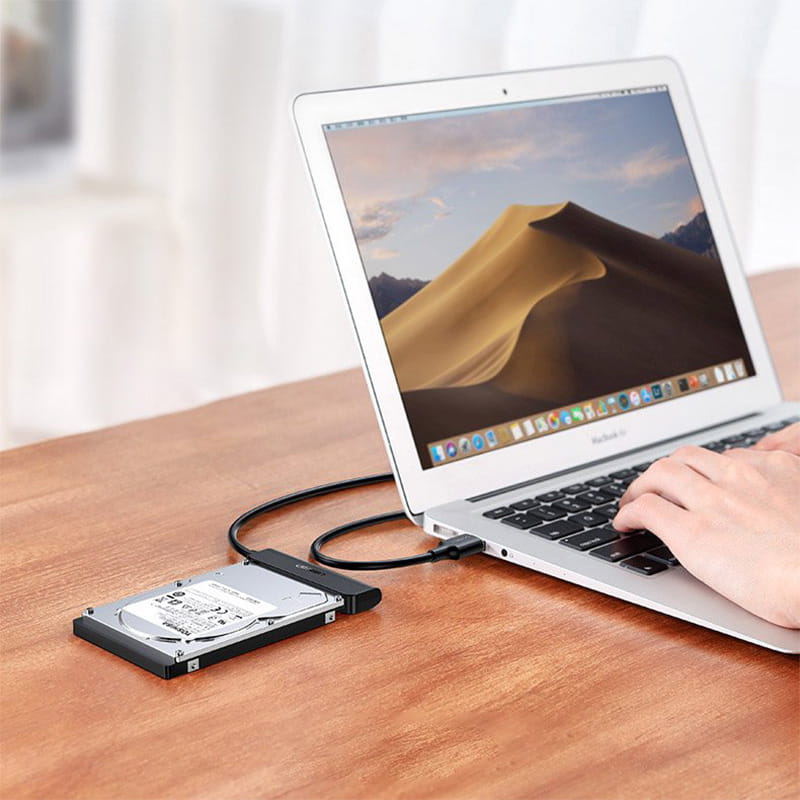 Adapter Ugreen USB-C auf SATA 2,5'' Laufwerk, SSD, HDD, 5 Gbps, 50 cm, Schwarz
