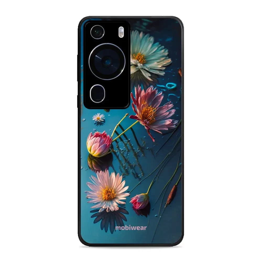 Handyhülle für Huawei P60 Pro, Mobiwear Glossy Case, Blau-Blumig