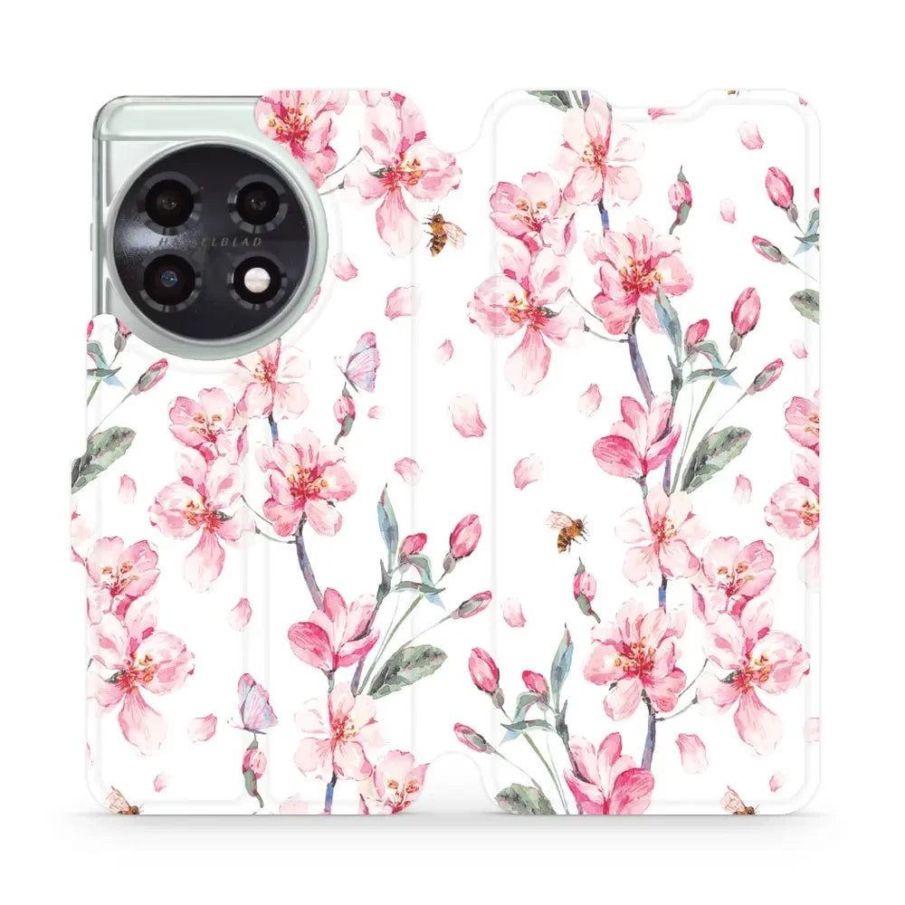Handyhülle mit klappe für OnePlus 11 5G, Mobiwear Book, Rosa Frühling