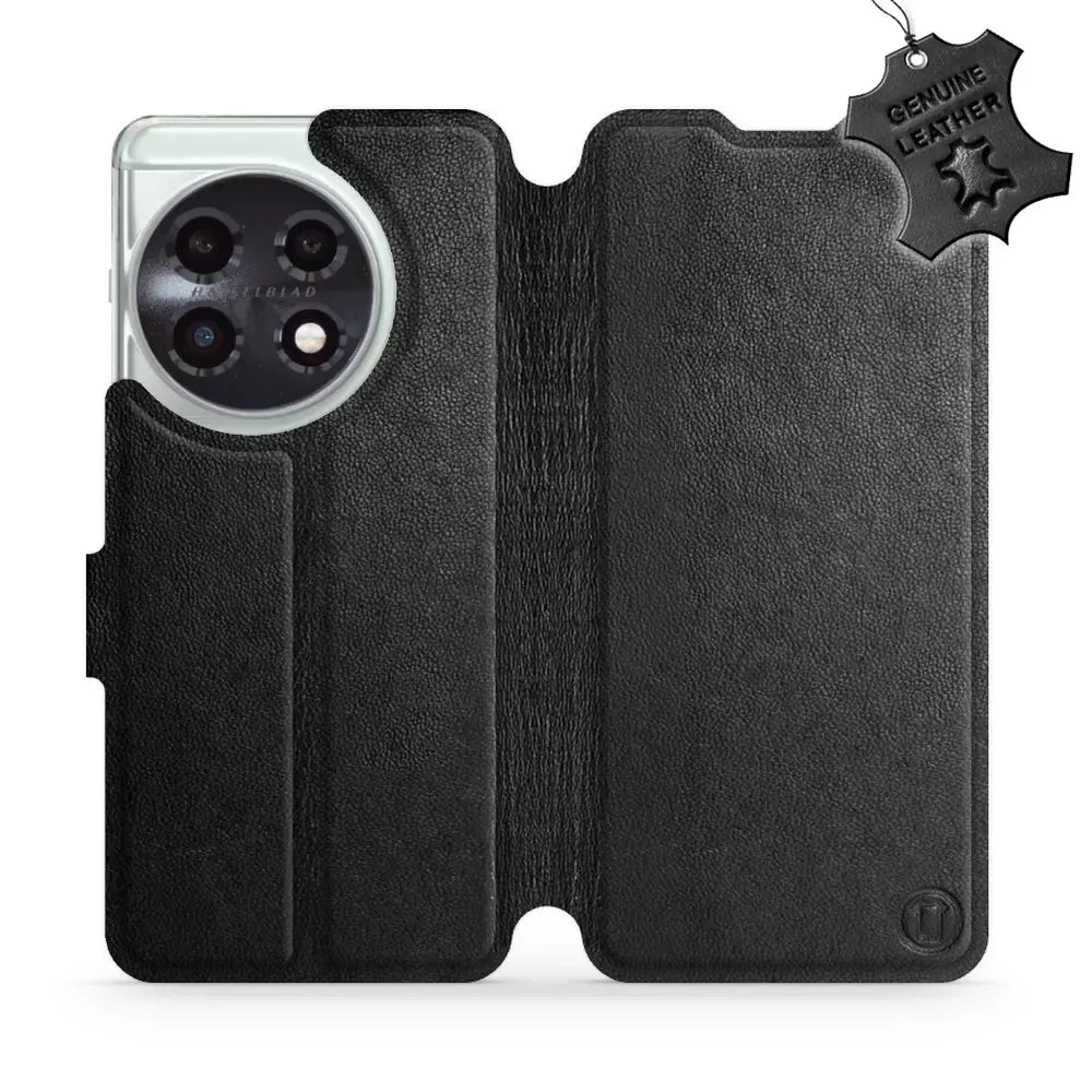Echtleder Handyhülle für OnePlus 11 5G, Mobiwear Leather, Schwarz