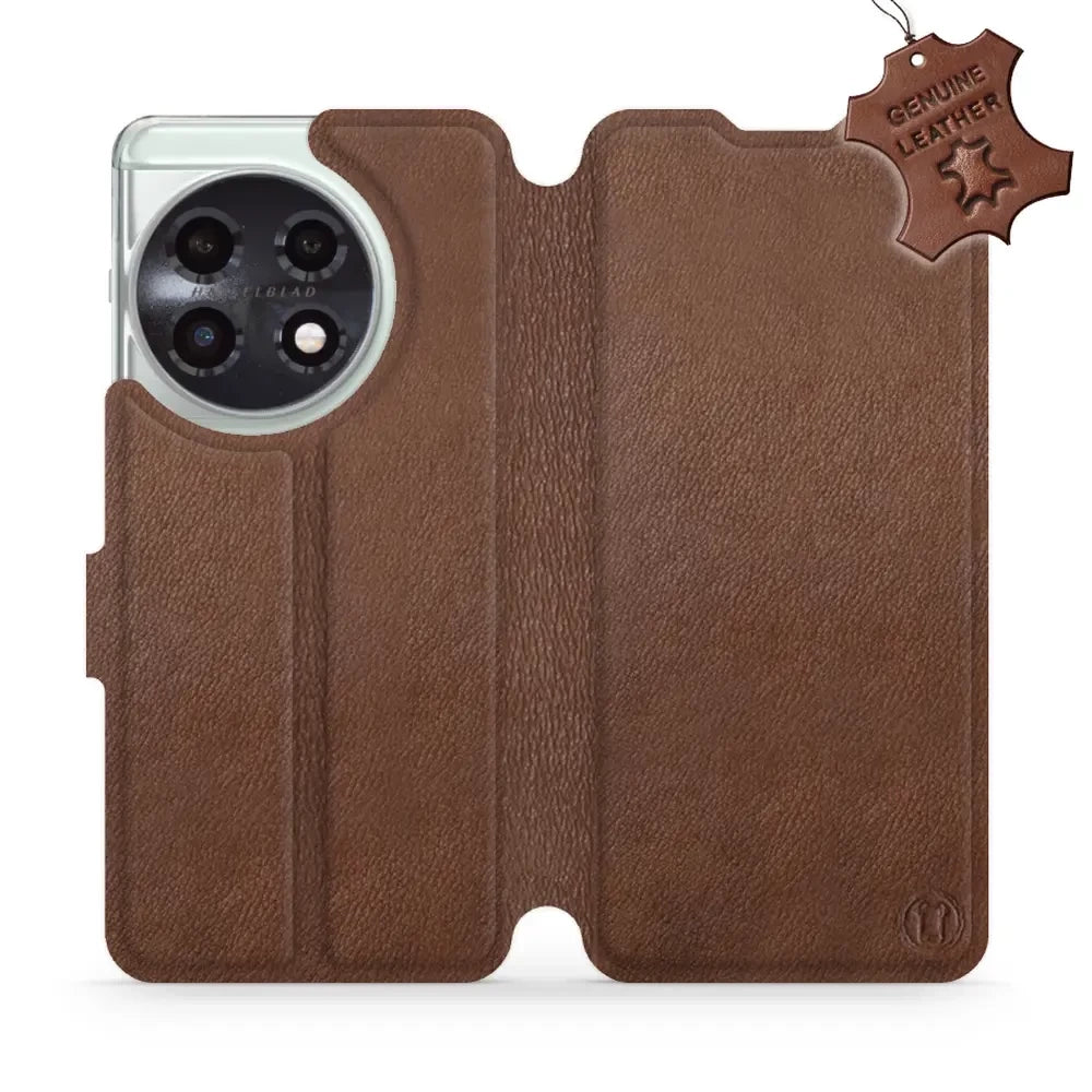 Echtleder Handyhülle für OnePlus 11 5G, Mobiwear Leather, Braun