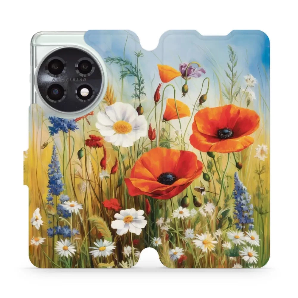 Handyhülle mit klappe für OnePlus 11 5G, Mobiwear Book, Wiesenblumen
