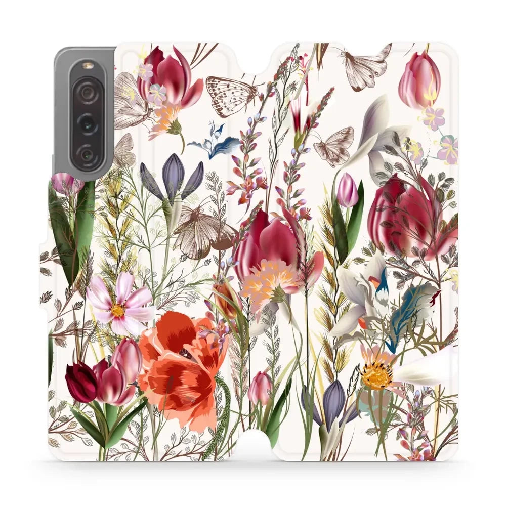 Handyhülle mit klappe für Sony Xperia 10 V, Mobiwear Book, Blumenstrauß