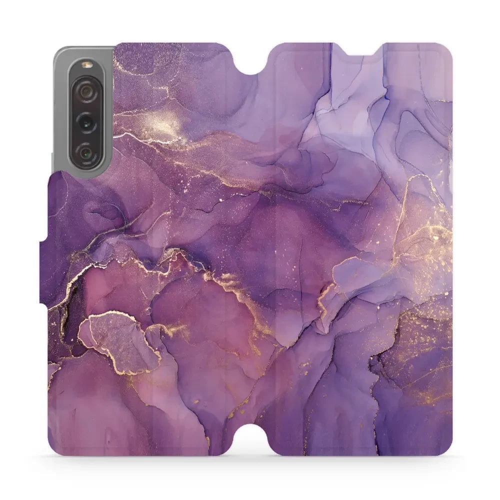 Handyhülle mit klappe für Sony Xperia 10 V, Mobiwear Book, Violett