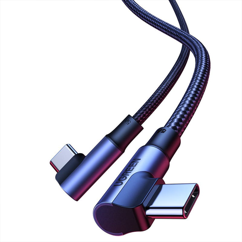 Winkelkabel Ugreen USB-C / USB-C 100 W, QC 4.0, PD, FCP, 2 m, Schwarz