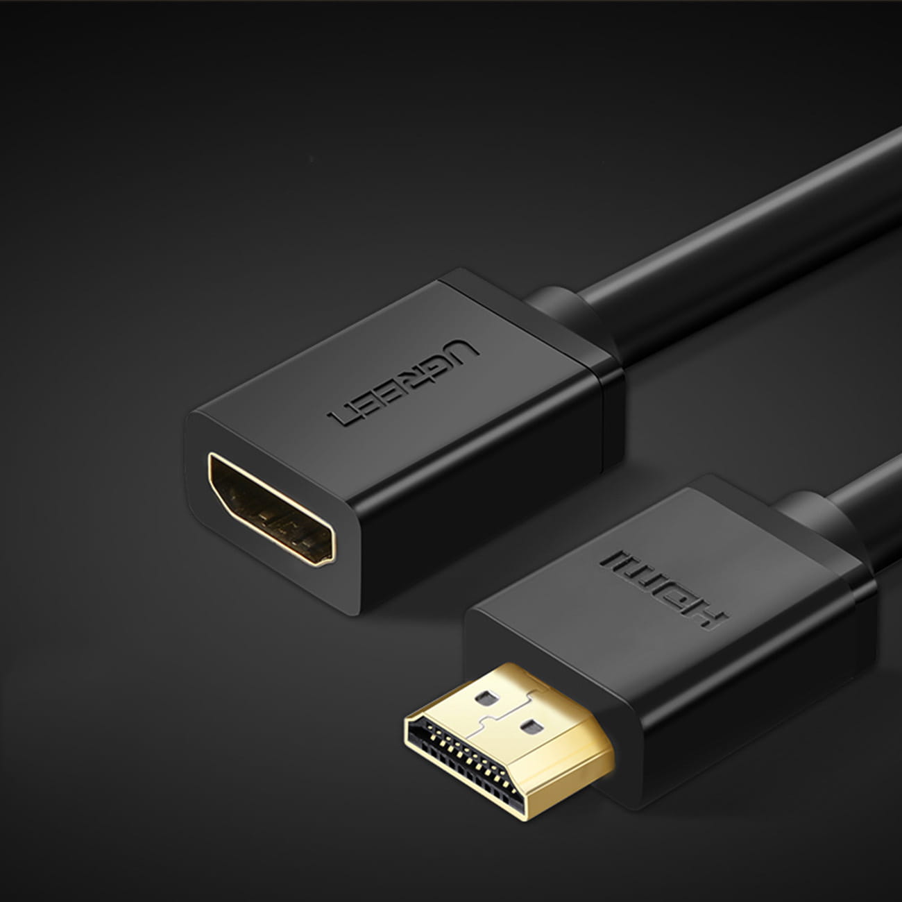 Adapterkabel HDMI (Stecker) - HDMI (Buchse), Ugreen 2.0, 4K UHD, 1 m, Schwarz