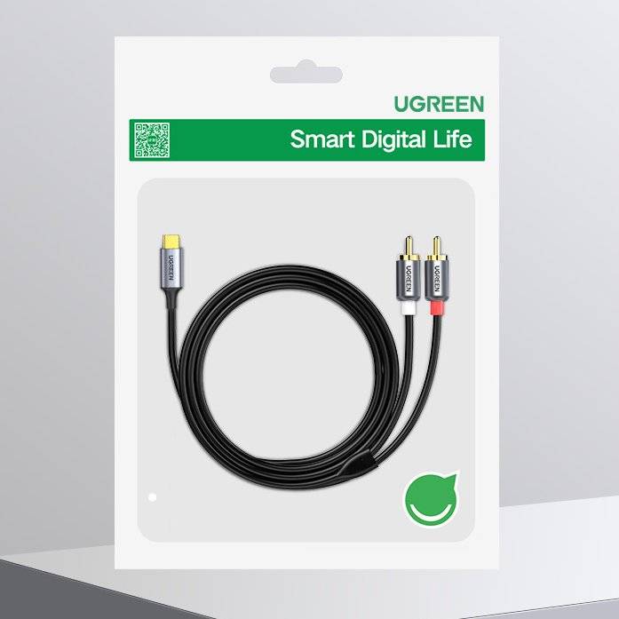 Ugreen USB-C - 2RCA Audiokabel, 1,5m, Grau