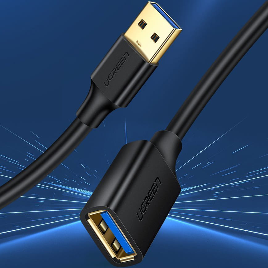 Adapterkabel USB (Buchse) - USB (Stecker), Ugreen 3.0, 5 Gbps, 3 m, Schwarz