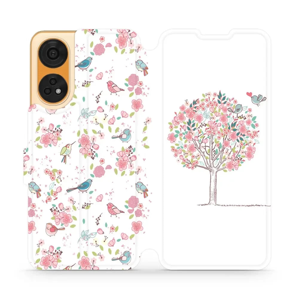 Handyhülle mit klappe für Oppo Reno8T 5G, Mobiwear Book, Rosa Hain