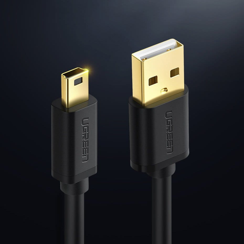 Kabel UGREEN USB-A für Mini-USB 480 Mbps, 3 m, Schwarz