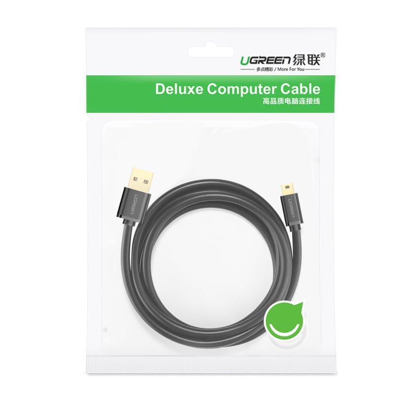 Kabel UGREEN USB-A für Mini-USB 480 Mbps, 1,5 m, Schwarz