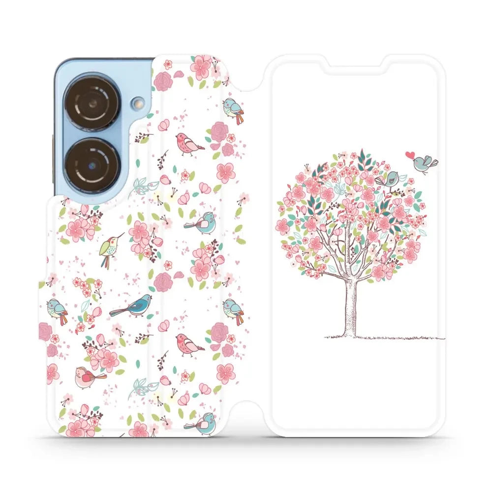 Handyhülle mit klappe für Asus Zenfone 10, Mobiwear Book, Rosa Hain