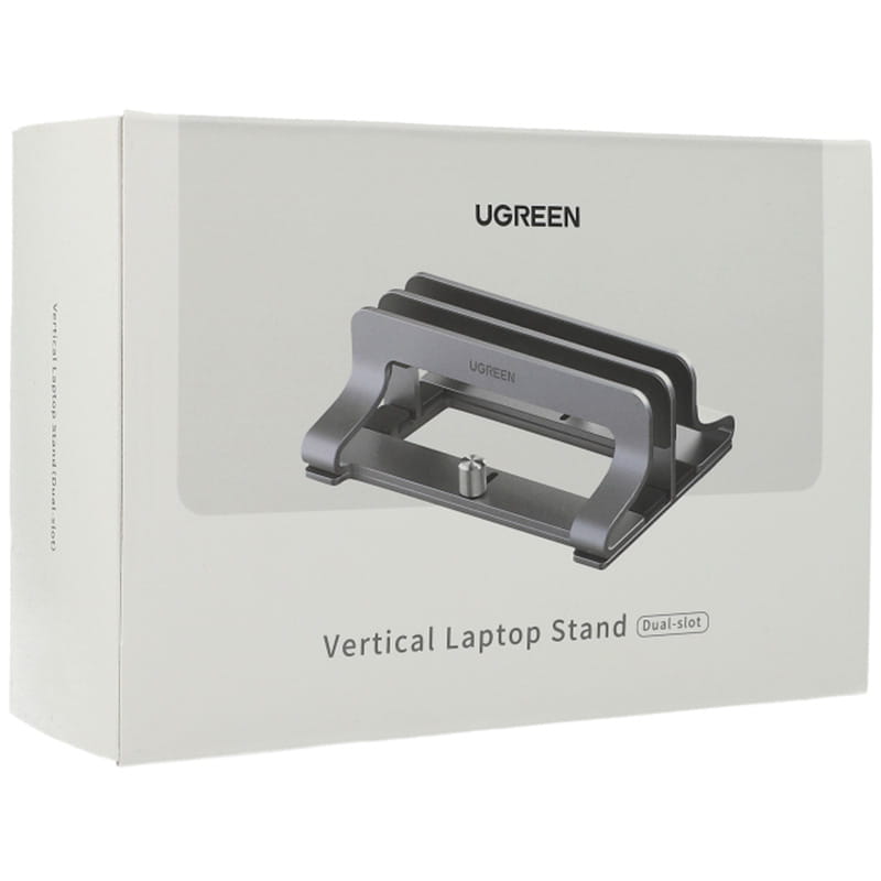 Aluminium Vertikalständer Ugreen für Laptops / Tablets 12 bis 26 mm, Silbern