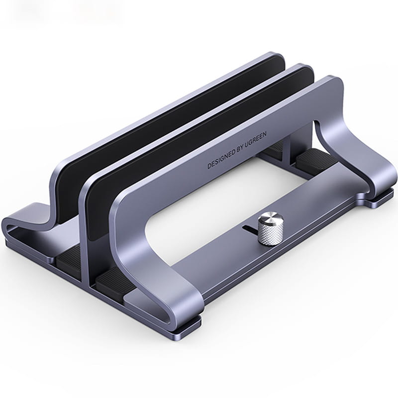 Aluminium Vertikalständer Ugreen für Laptops / Tablets 12 bis 26 mm, Silbern
