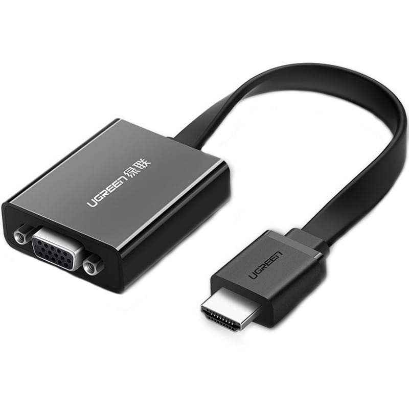Adapter, Adapter Ugreen HDMI auf VGA, micro USB / Audio 3,5 mm Miniklinke, Schwarz