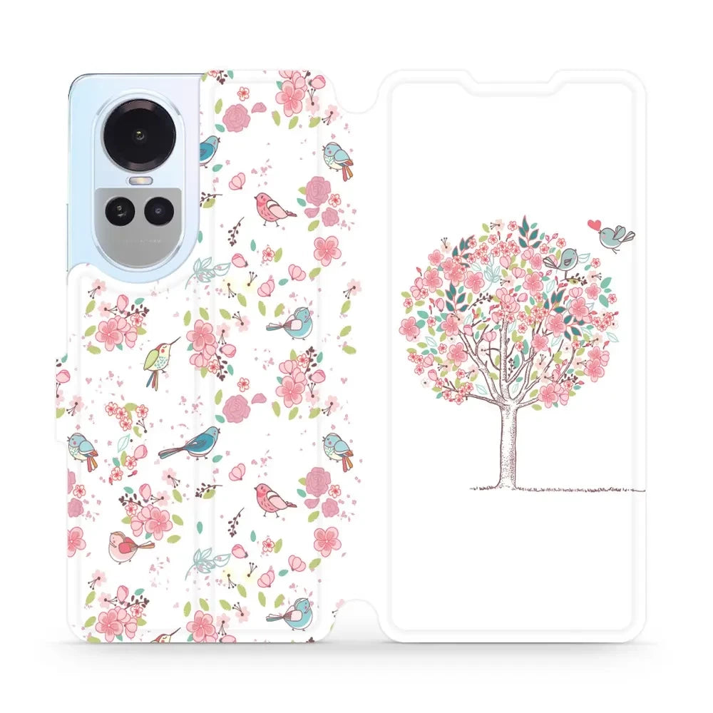 Handyhülle mit klappe für Oppo Reno10 5G, Mobiwear Book, Rosa Hain