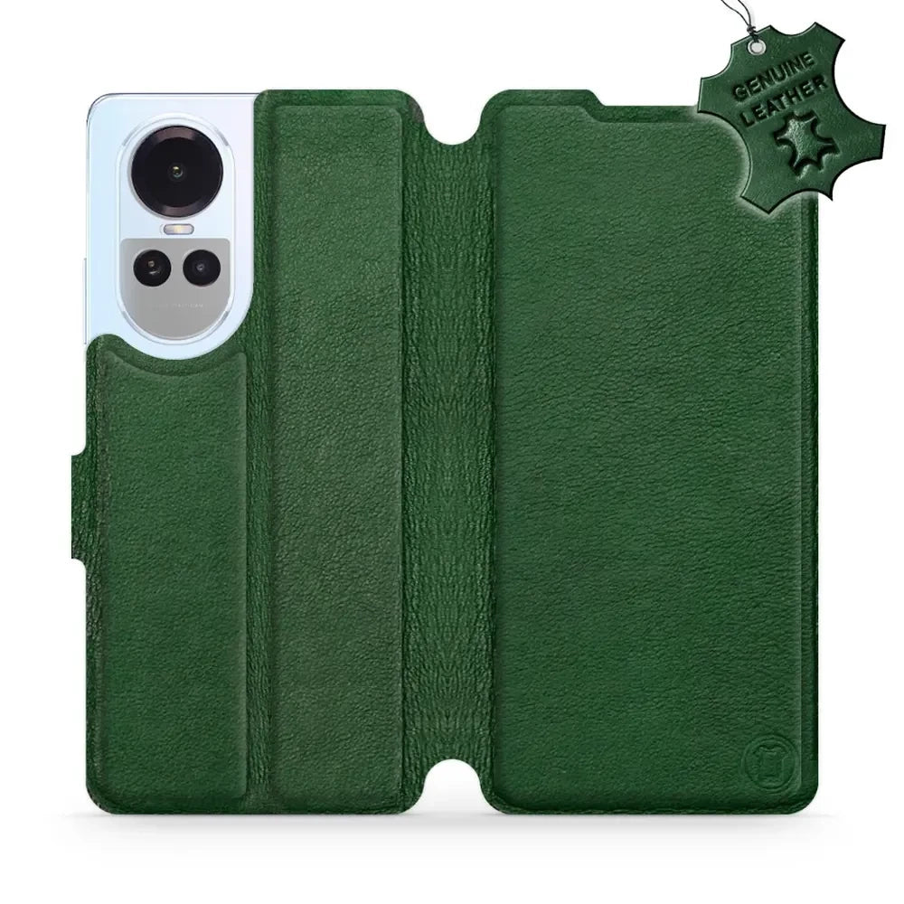 Echtleder Handyhülle für Oppo Reno10 5G, Mobiwear Leather, Grün