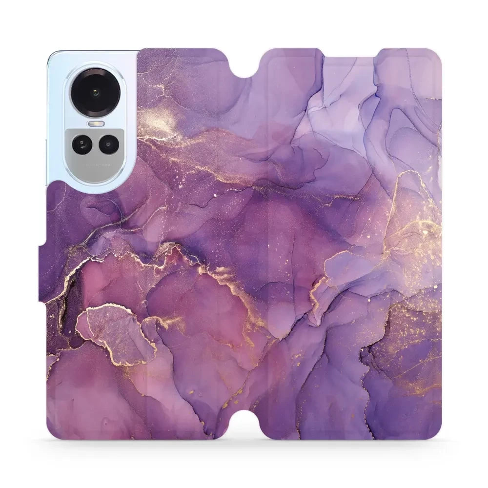 Handyhülle mit klappe für Oppo Reno10 5G, Mobiwear Book, Violett