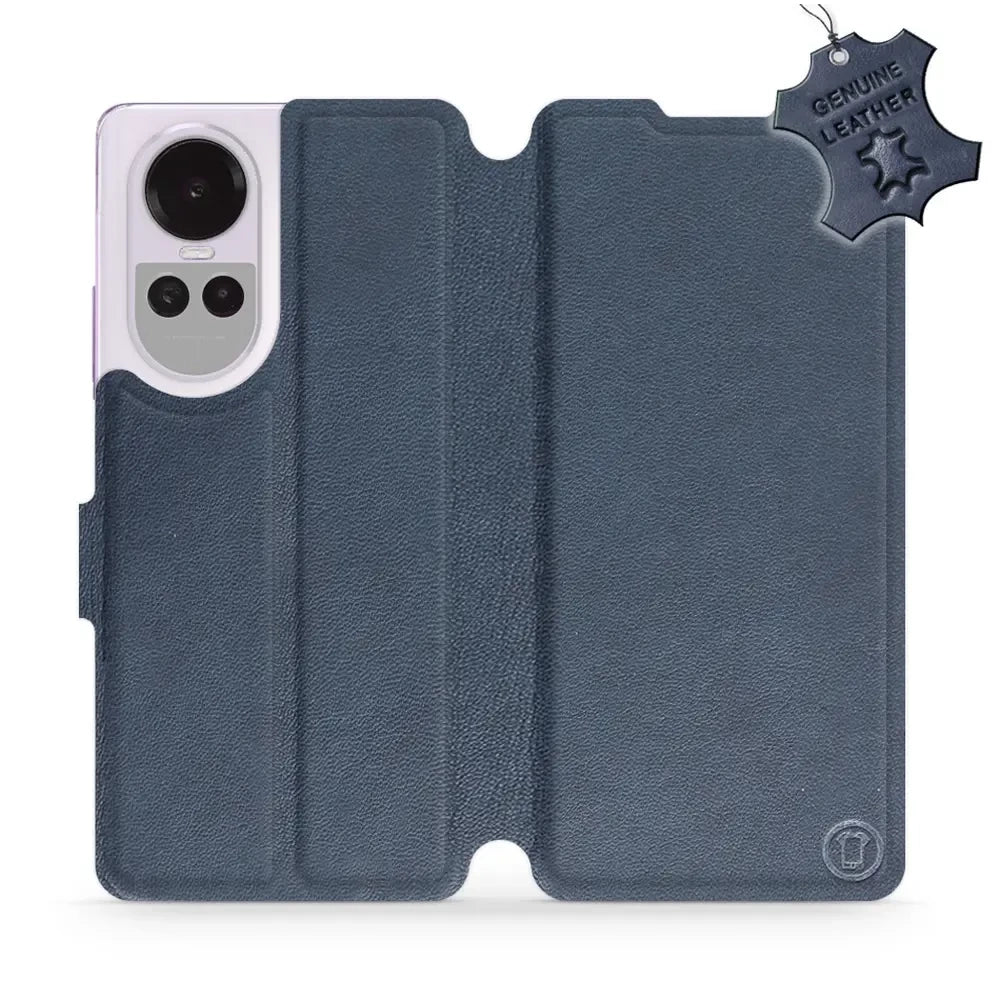 Echtleder Handyhülle für Oppo Reno10 Pro 5G, Mobiwear Leather, Dunkelblau