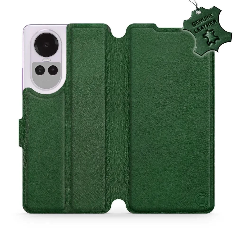 Echtleder Handyhülle für Oppo Reno10 Pro 5G, Mobiwear Leather, Grün