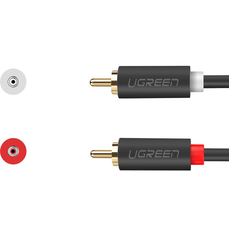 Ugreen Audio-/Videokabel 2x RCA (Stecker), 5m, Dunkelgrau