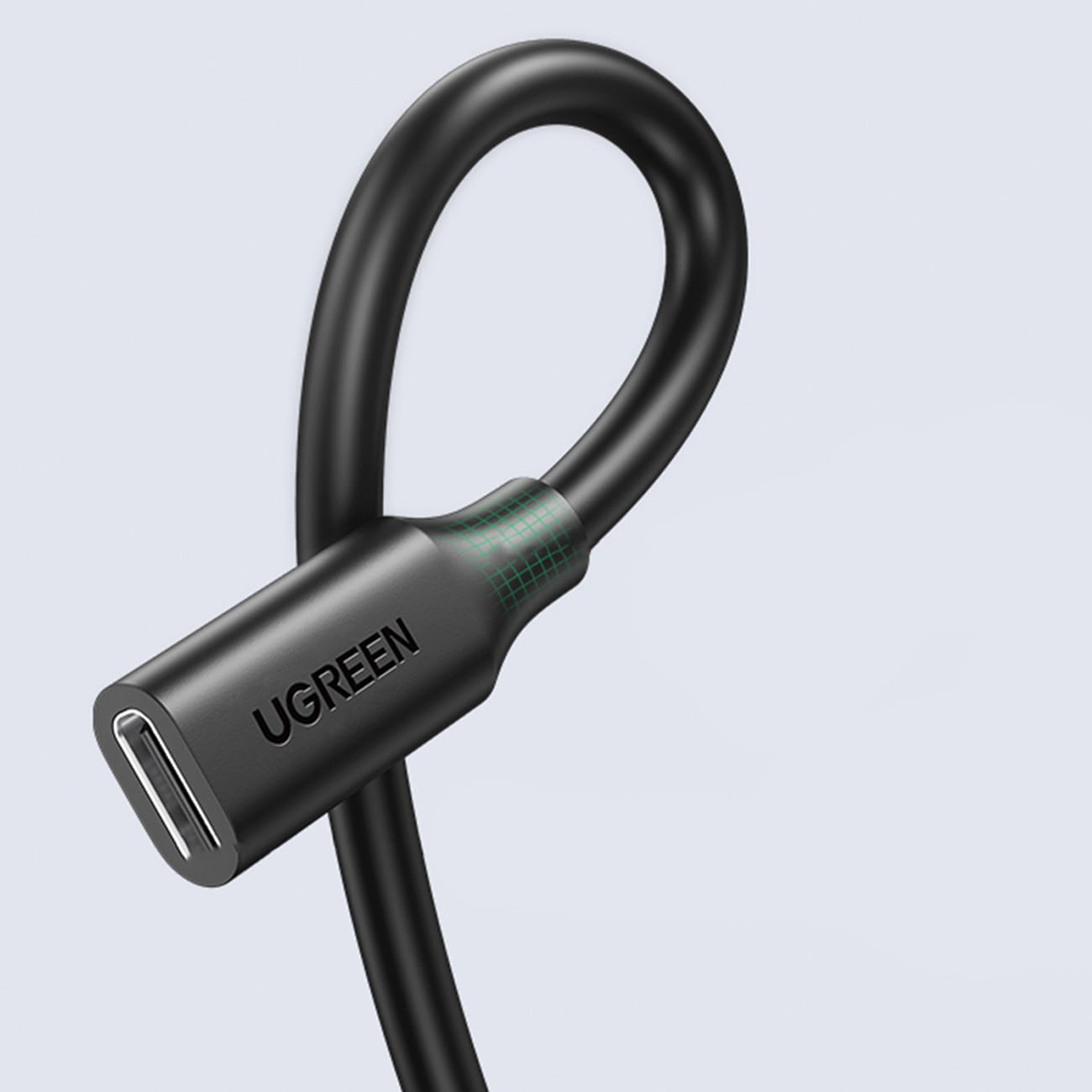 Ugreen 60W, 10Gbps USB-C (Stecker) zu USB-C (Buchse) Lade- und Datenkabel/Verlängerer, PD, QC, 0,5m, Schwarz