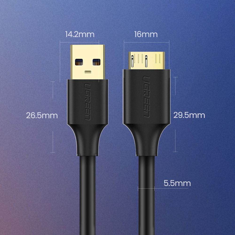 Ugreen USB-A 3.0 - Micro USB-B SuperSpeed 5Gbps Datenkabel, 1 m, schwarz