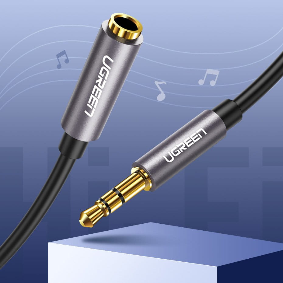 Kabel/Adapter Ugreen AUX 3,5 mm mini jack, 3 m, Silbern