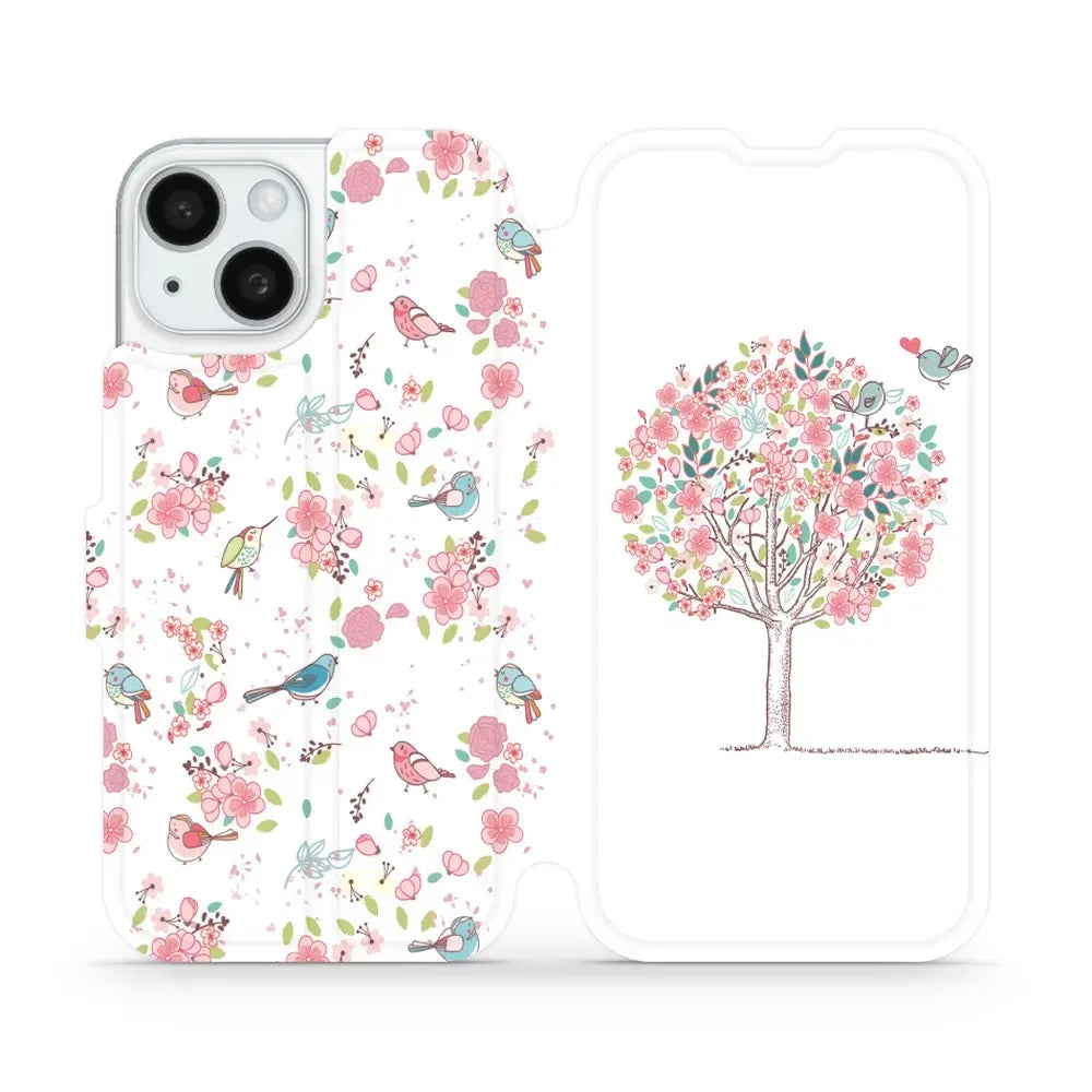 Handyhülle mit klappe für iPhone 15, Mobiwear Book, Rosa Hain