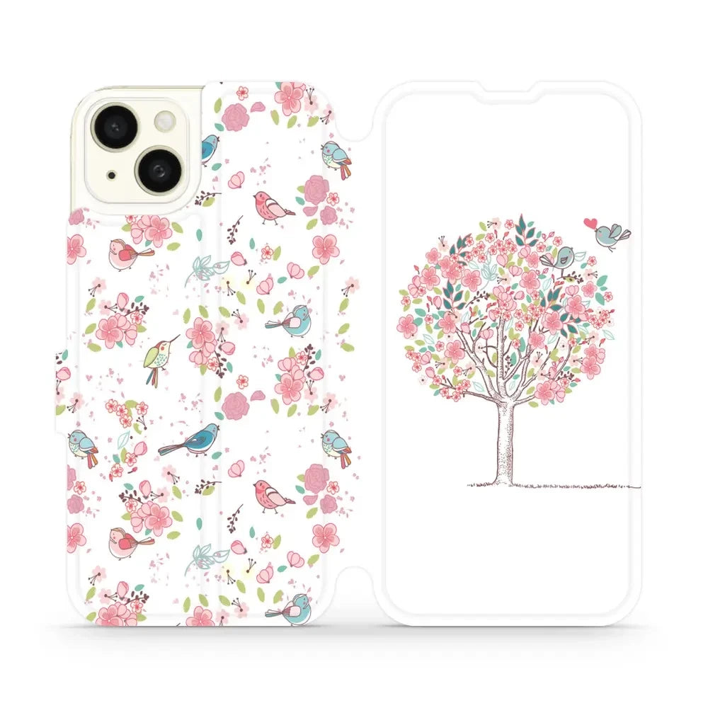 Handyhülle mit klappe für iPhone 15 Plus, Mobiwear Book, Rosa Hain