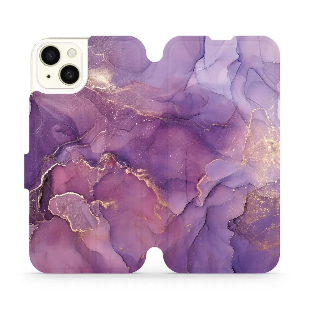 Handyhülle mit klappe für iPhone 15 Plus, Mobiwear Book, Violett