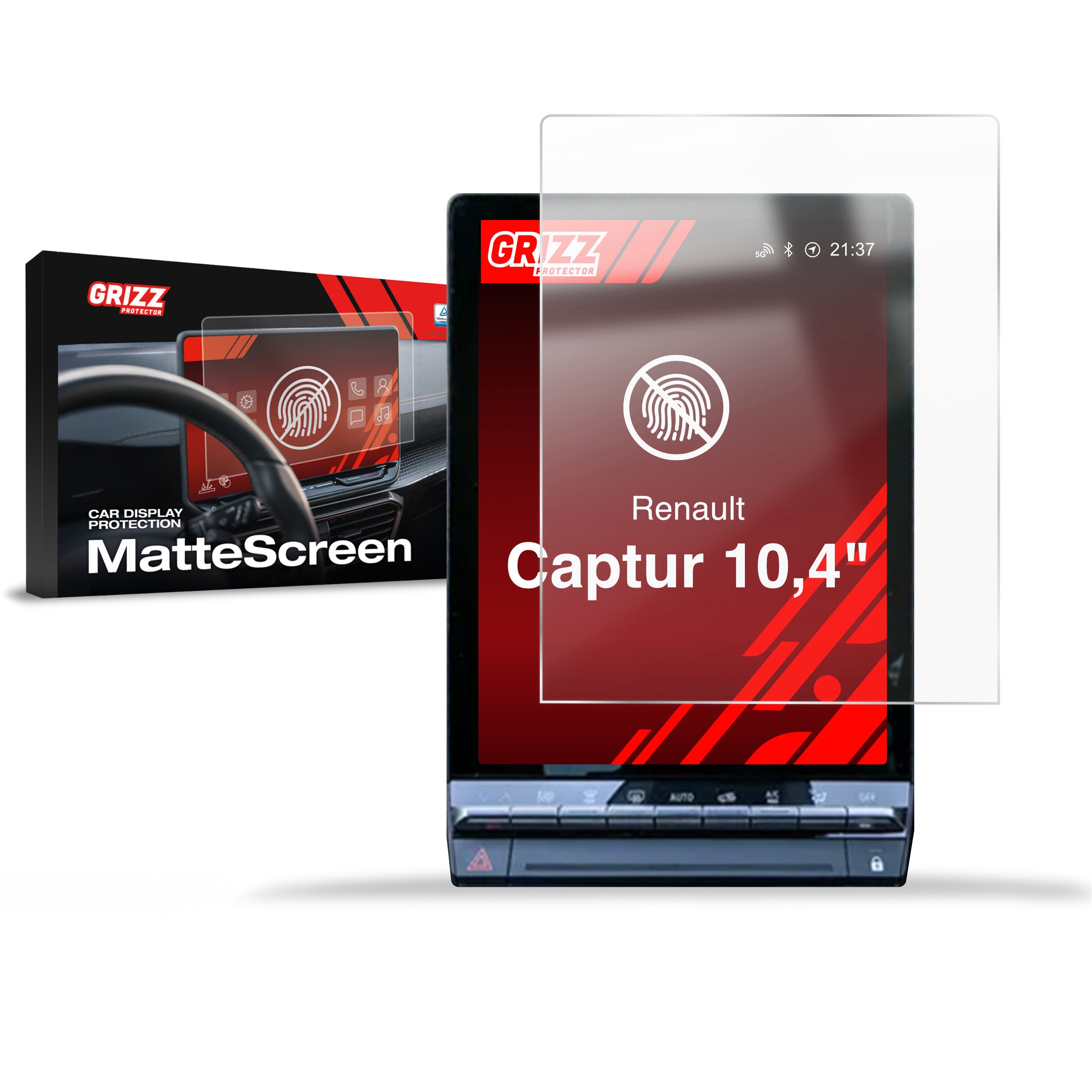 Matte Autodisplayfolie für Renault Captur 10,4" (2024-2026), Grizz Protector