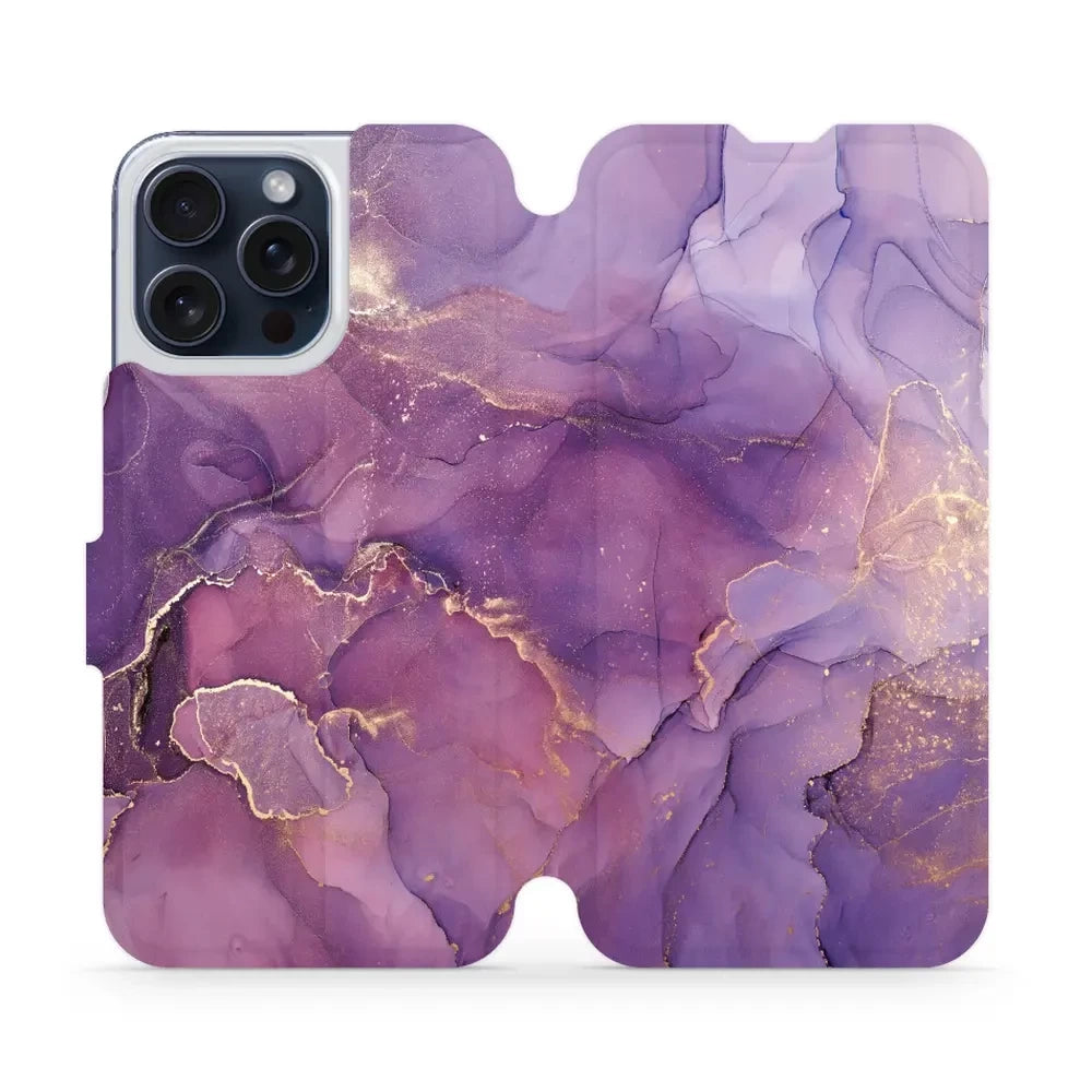 Handyhülle mit klappe für iPhone 15 Pro Max, Mobiwear Book, Violett