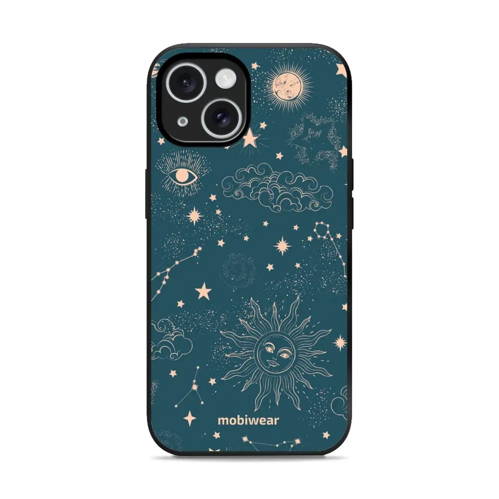 Handyhülle für iPhone 15, Mobiwear Glossy Case, Astraler Staub