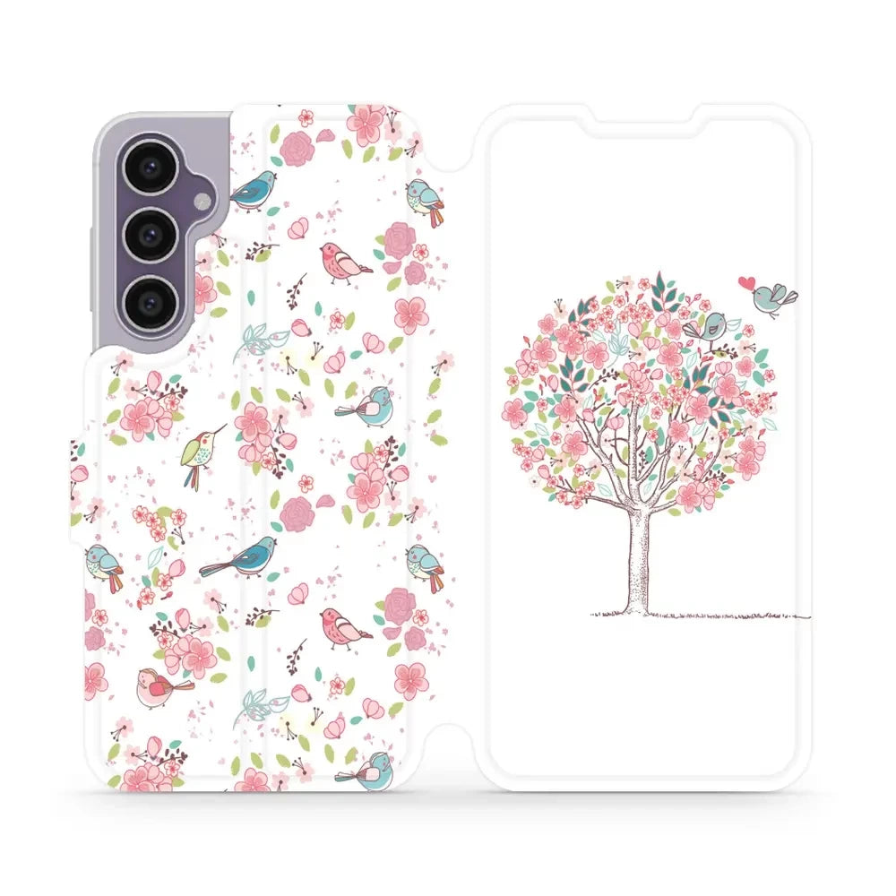 Handyhülle mit klappe für Galaxy S23 FE, Mobiwear Book, Rosa Hain
