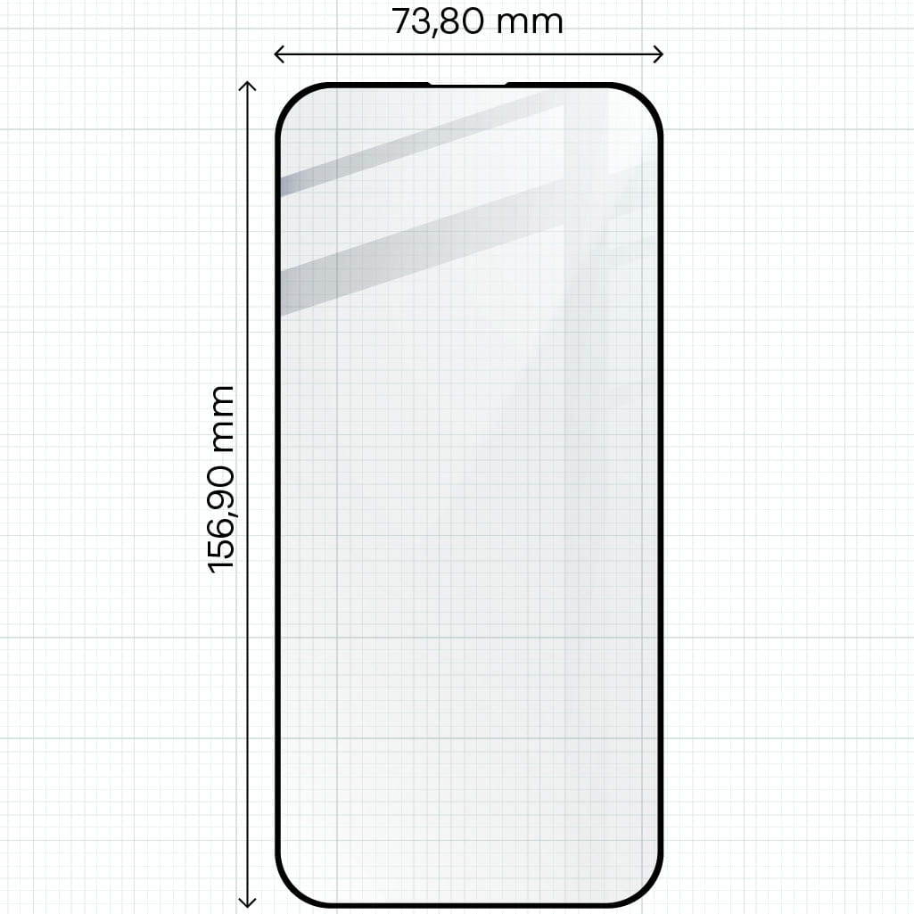 Gehärtetes Glas Bizon Glass Edge für iPhone 15 Pro Max, schwarz