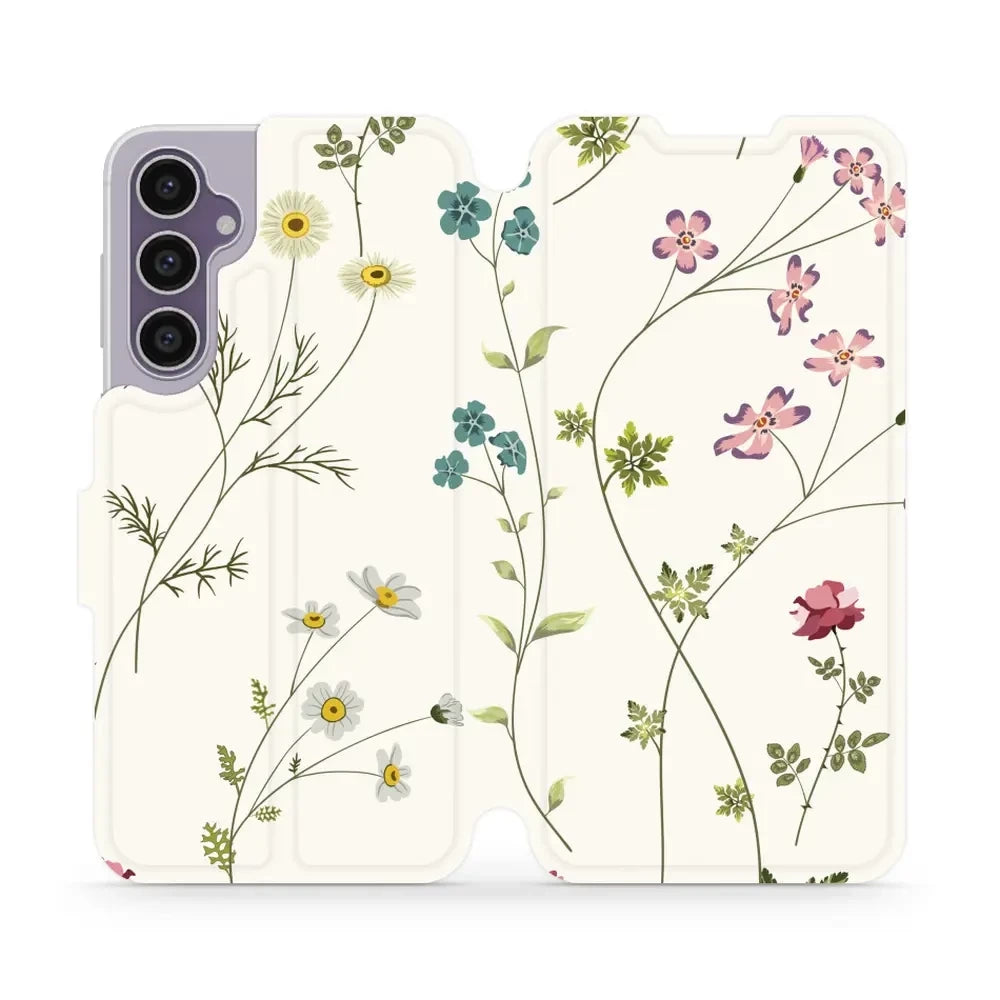 Handyhülle mit klappe für Galaxy S23 FE, Mobiwear Book, Feldblumen