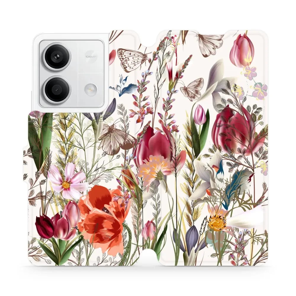 Handyhülle mit klappe für Xiaomi Redmi Note 13 5G, Mobiwear Book, Blumenstrauß