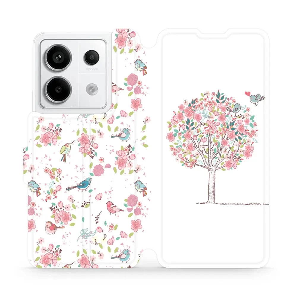Handyhülle mit klappe für Xiaomi Redmi Note 13 Pro 5G, Mobiwear Book, Rosa Hain