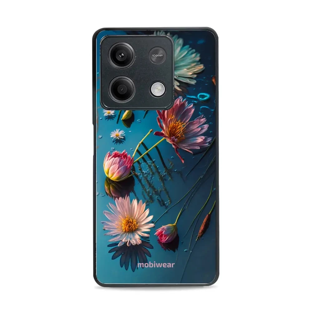 Handyhülle für Xiaomi Redmi Note 13 5G, Mobiwear Glossy Case, Blau-Blumig