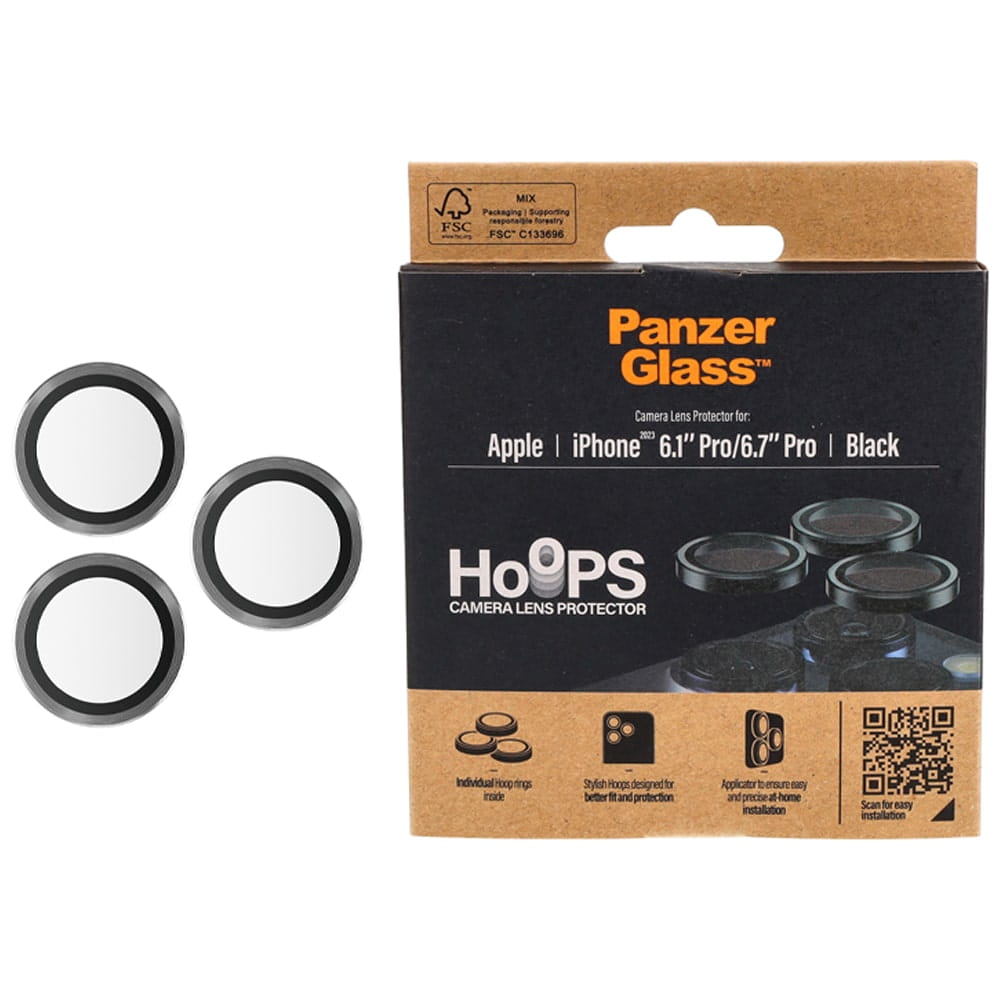 Gehärtetes Glas PanzerGlass Hoops für iPhone 15 Pro / 15 Pro Max