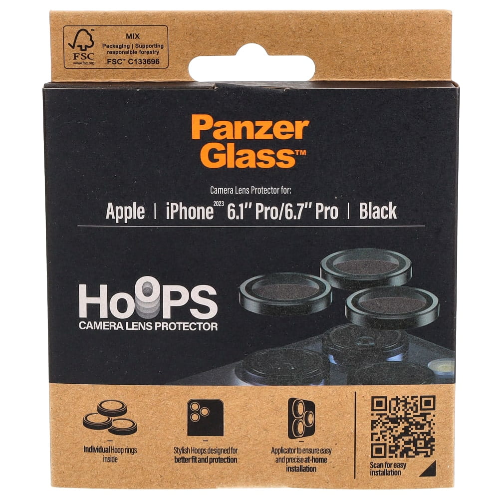 Gehärtetes Glas PanzerGlass Hoops für iPhone 15 Pro / 15 Pro Max