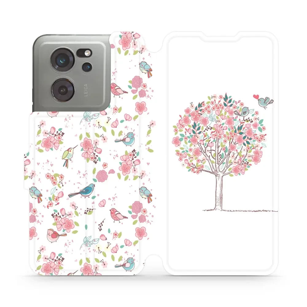 Handyhülle mit klappe für Xiaomi 13T, Mobiwear Book, Rosa Hain