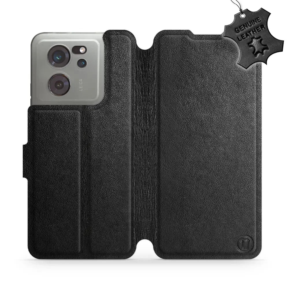 Echtleder Handyhülle für Xiaomi 13T Pro, Mobiwear Leather, Schwarz