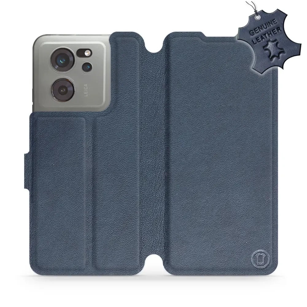 Echtleder Handyhülle für Xiaomi 13T Pro, Mobiwear Leather, Dunkelblau
