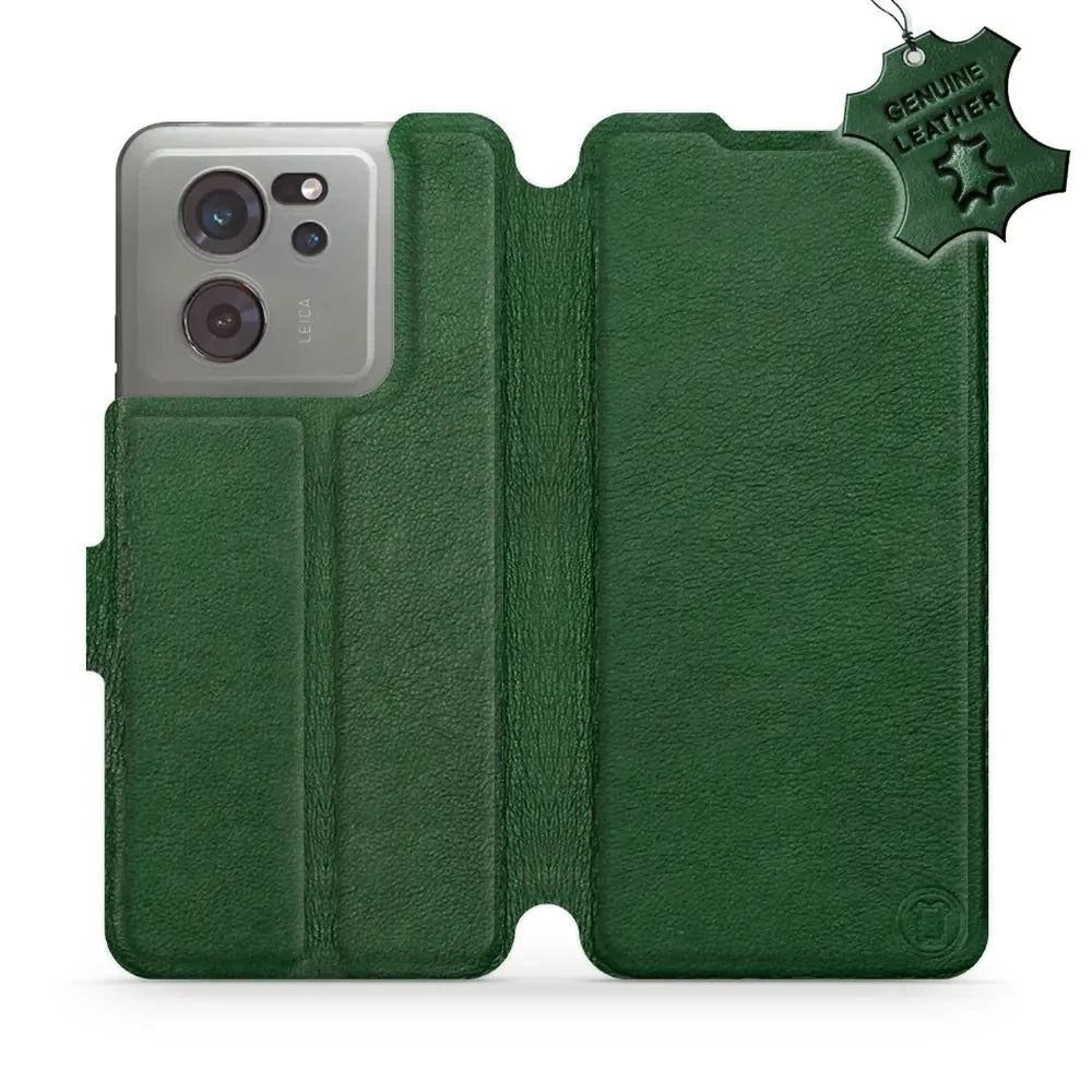 Echtleder Handyhülle für Xiaomi 13T Pro, Mobiwear Leather, Grün