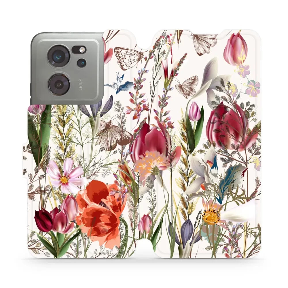 Handyhülle mit klappe für Xiaomi 13T Pro, Mobiwear Book, Blumenstrauß