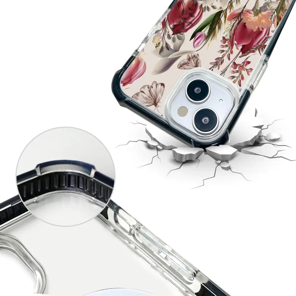 Handyhülle für iPhone 11 Pro mit MagSafe, Mobiwear Elite Bumper, Blumenstrauß