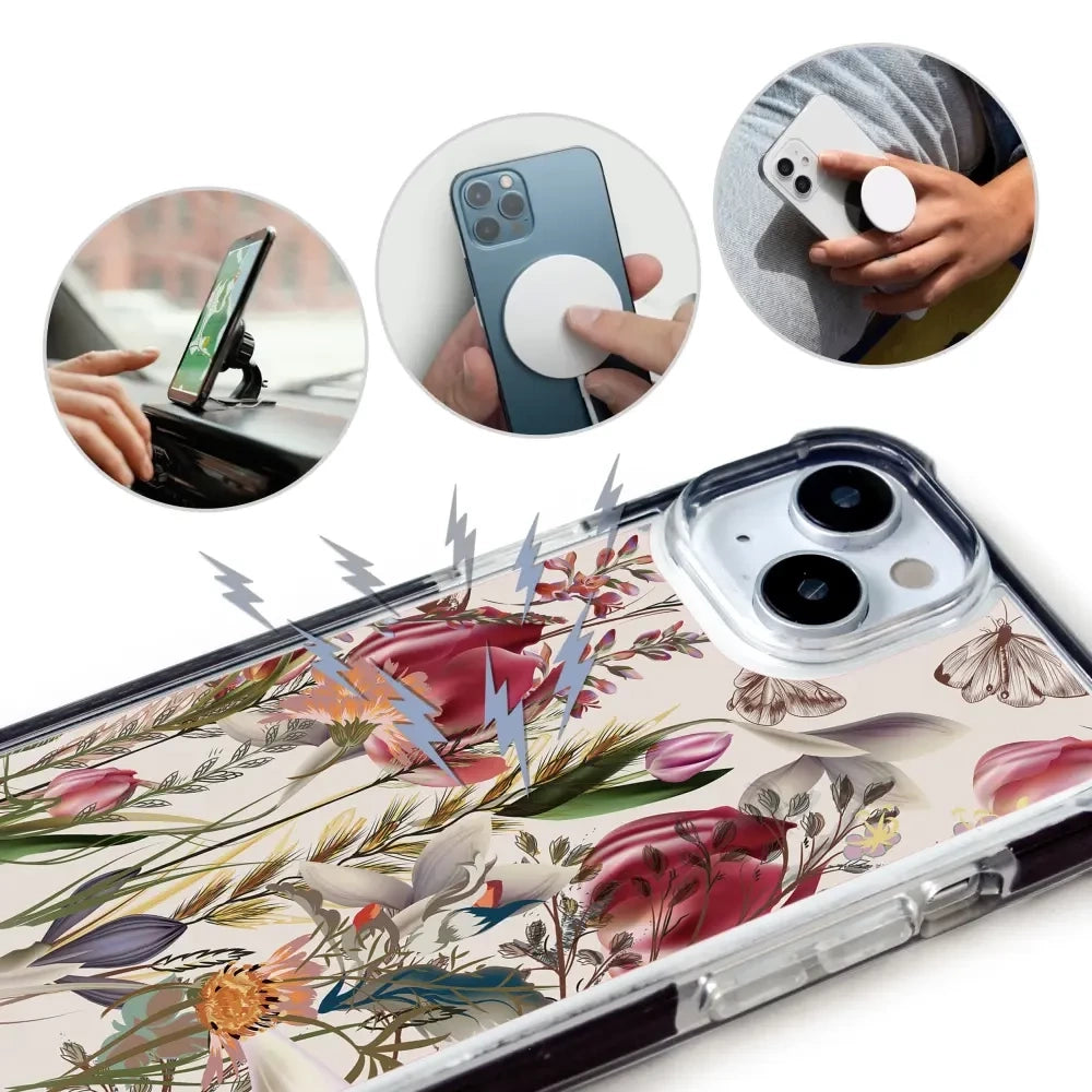 Handyhülle für iPhone 11 Pro mit MagSafe, Mobiwear Elite Bumper, Blumenstrauß