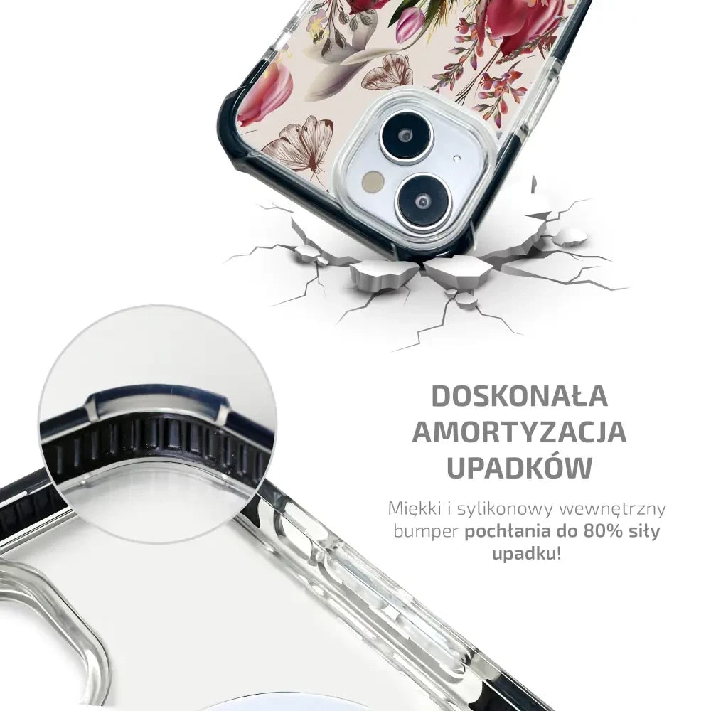 Handyhülle für iPhone 11 Pro mit MagSafe, Mobiwear Elite Bumper, Blumenstrauß